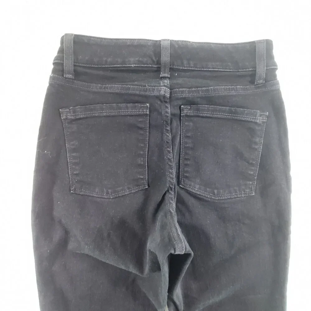 sz 2 L.L. Bean Favorite Fit Black Jeans Denim Women's Stretch 27x30 Beanflex